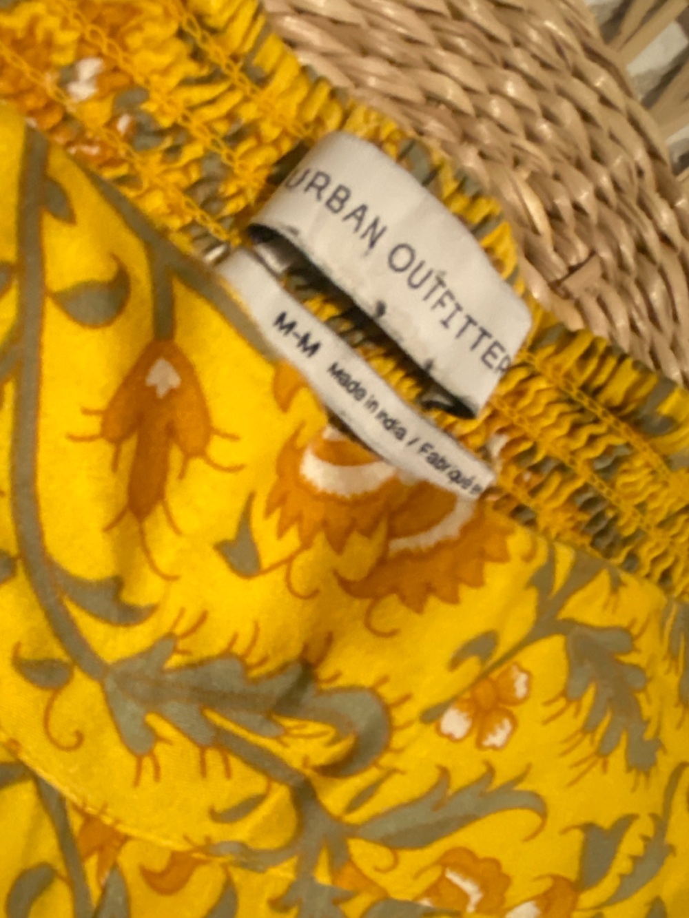 Urban Outfitters Jill Yellow Floral Wide Leg Pull-On Pants 🌾🌾🌾 - Picture 3 of 5